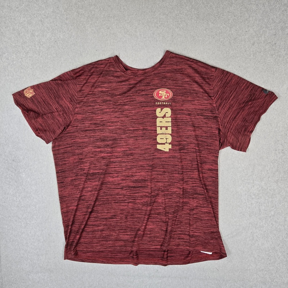 San Francisco 49ers Men Shirt 3XL Red Nike Striped Team Logo Dri-Fit Activewear